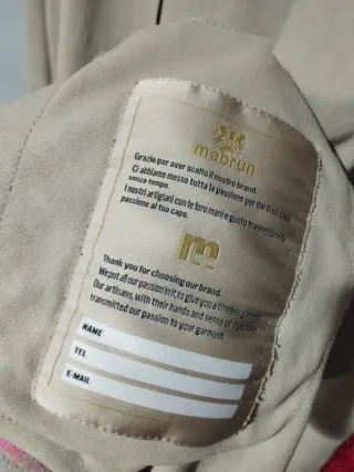Giacca Mabrun  vera pelle scamosciata Beige M