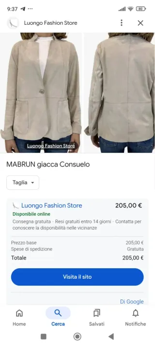 Giacca Mabrun  vera pelle scamosciata Beige M