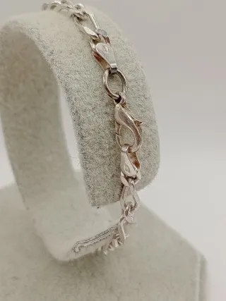 Bracciale Uomo Argento Maglie Figaro misura 18.5