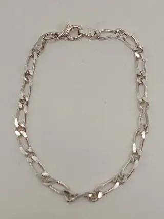 Bracciale Uomo Argento Maglie Figaro misura 18.5