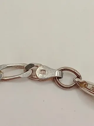 Bracciale Uomo Argento Maglie Figaro misura 18.5