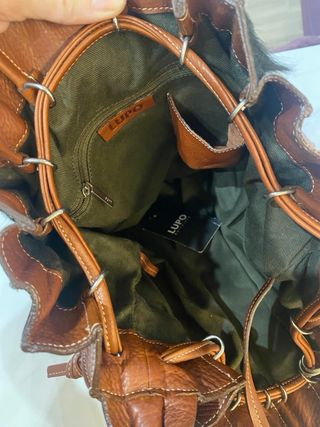 Bolso LUPO piel marrón y multicolor