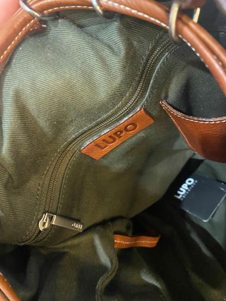 Bolso LUPO piel marrón y multicolor