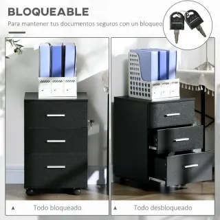 Cajonera archivador negra