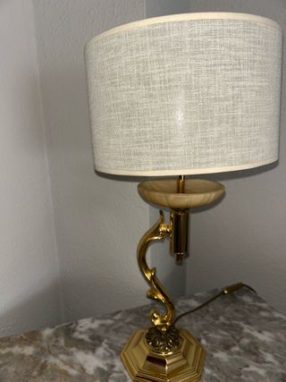 Lámpara bronce 1970 beige/dorado