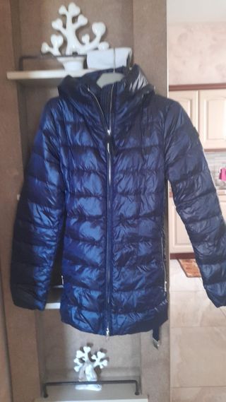 Woolrich Giubbotto Donna Blu Cappuccio
