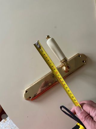 Picaporte Vintage Latón y Cerámica