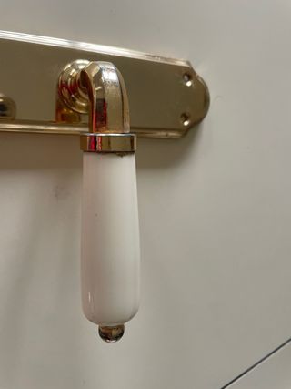 Picaporte Vintage Latón y Cerámica