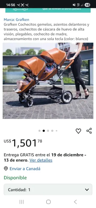 Cochecito Gemelar Poco Uso