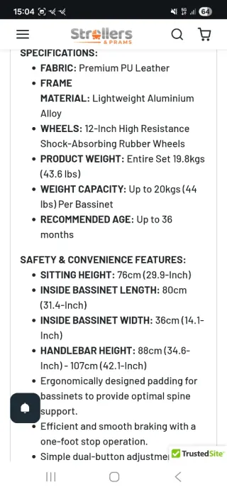 Cochecito Gemelar Poco Uso