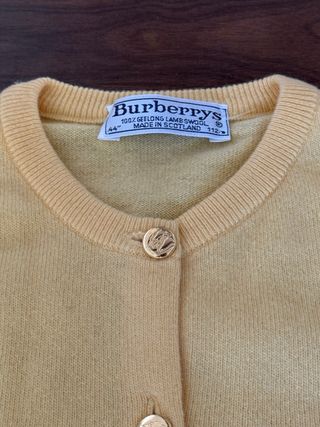 Cárdigan Burberry Vintage Amarillo Talla Única