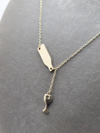 Collar Botella y Copa Vino Acero Quirúrgico