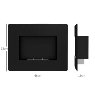 Caminetto a Bioetanolo da Incasso in Acciaio, Dura