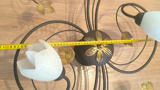 Lámpara de forja con 6 tulipas