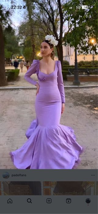 Vestido Flamenca Lila 3 Puestas