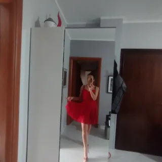 Abito/ sera pizzo e tempestato di pietre e perle.M