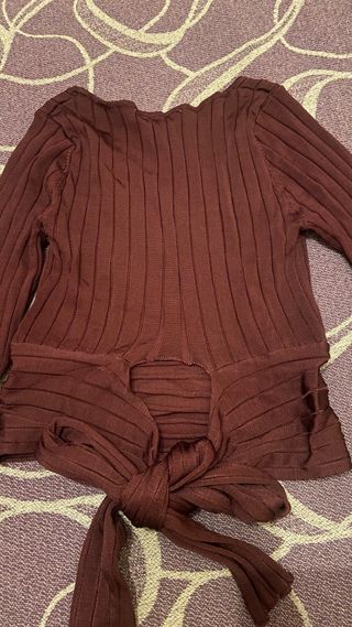 Conjunto falda y top burdeos