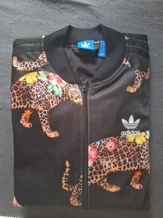 Chaqueta Adidas Original Leopardo y Flores, S