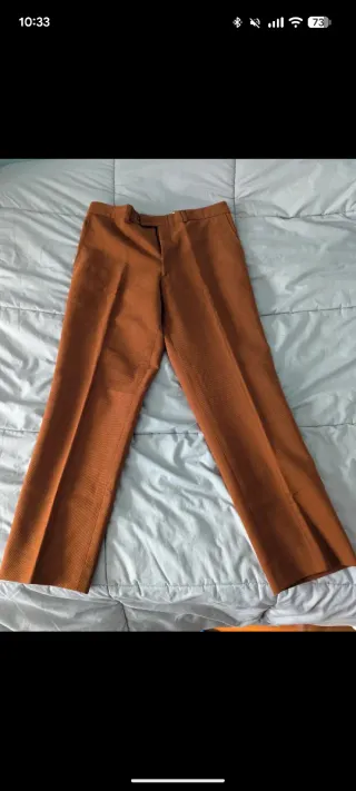 Pantaloni Vintage Velluto a Coste Ruggine Tg.48