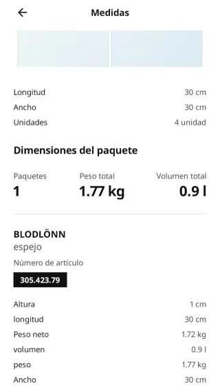 Espejo de pared cuadrado