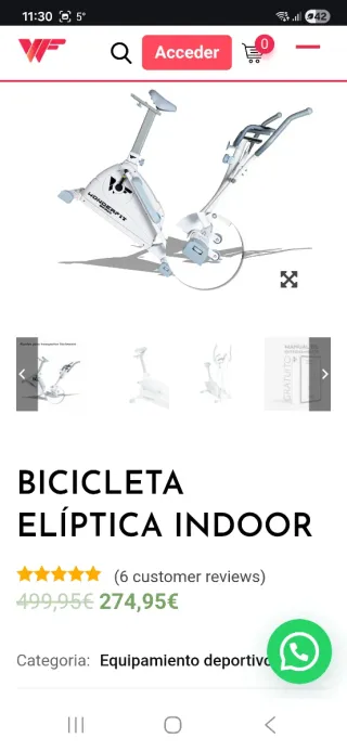 Bicicleta Elíptica Wonderfit Spain