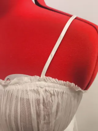 Vestido lencero Intimissimi seda beige/blanco T.M