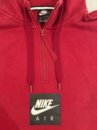 Sudadera Nike Roja y Gris Media Cremallera