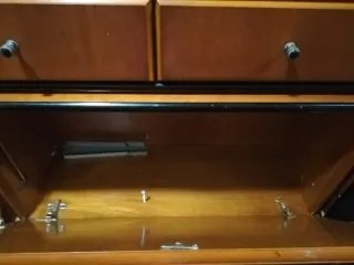 Mueble modular vitrina bar cajonera 2 bajos baldas