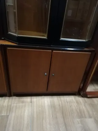 Mueble modular vitrina bar cajonera 2 bajos baldas