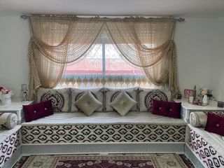 Salón Marroquí Beige y Rojo