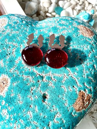 Copribottoni Gocce Vetro Soffiato Rubino