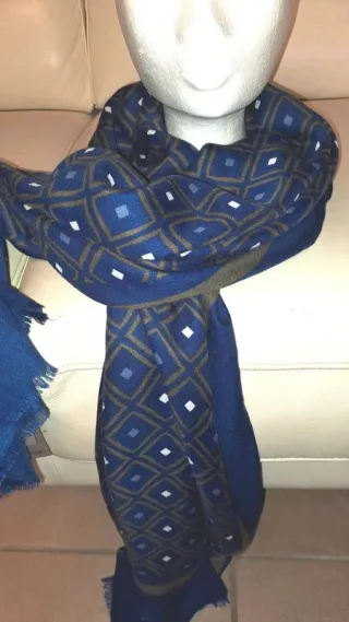 Sciarpa Foulard uomo blu grigio - Bruno Bassi