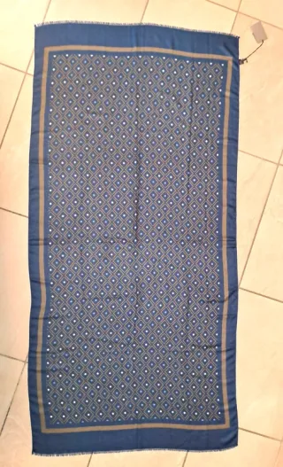 Sciarpa Foulard uomo blu grigio - Bruno Bassi