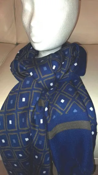 Sciarpa Foulard uomo blu grigio - Bruno Bassi