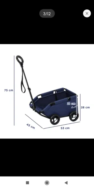 Carro Coche Mascotas Azul