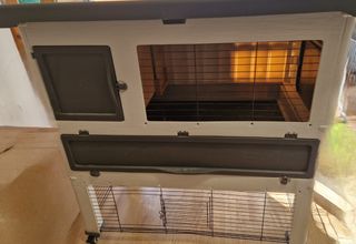Jaula dos pisos para conejos