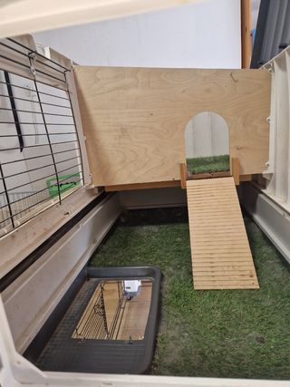 Jaula dos pisos para conejos