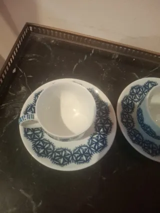 2 Tazas y Platos Sargadelos Azul y Blanco