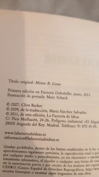 Clive Barker. Lote de 2. PRIMERAS EDICIONES