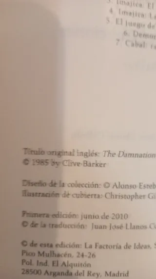 Clive Barker. Lote de 2. PRIMERAS EDICIONES