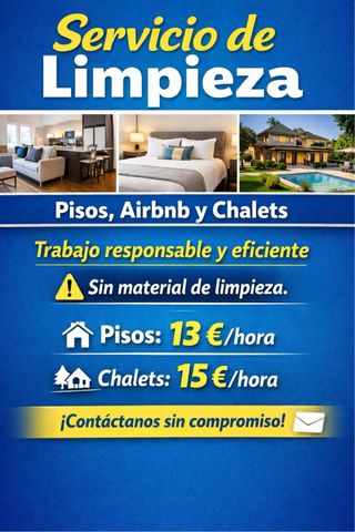 Servicio de limpieza Pisos, Airbnb y chalets.
