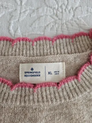 Jersey Springfield flor rosa y beige