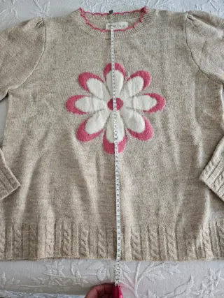 Jersey Springfield flor rosa y beige