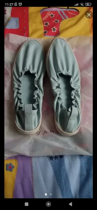 Manoletinas Zara Azul Celeste