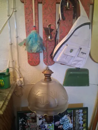 Candeeiro de teto vidro e metal