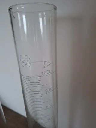 Probetas de laboratorio de vidrio