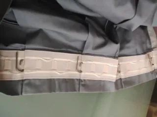 2 Tende in tessuto blu, grigio, rosso