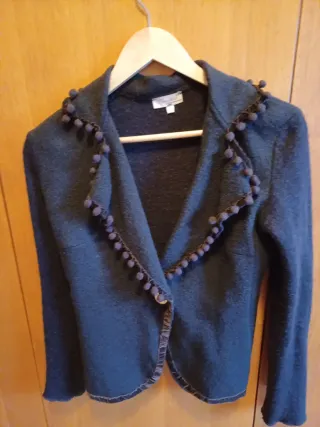 Maglia lana aperta donna marrone/grigio