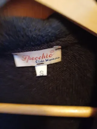 Maglia lana aperta donna marrone/grigio