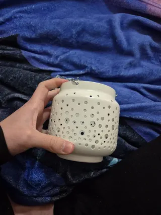 Candelabro colgante de metal y cristal